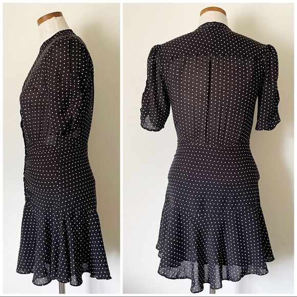 Free People Pippa Polka Dot Button Mini dress NWOT size XS - Picture 4 of 7